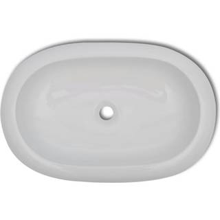 keramisk luksushåndvask oval hvid 63 x 42 cm
