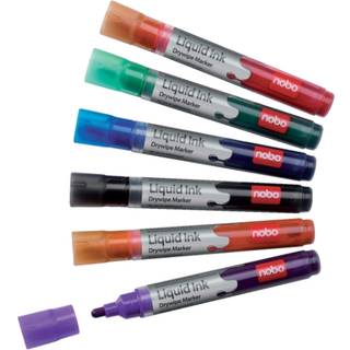 Whiteboardmarker Liquid Ink Nobo 6 markers 1901419