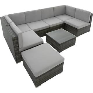 Polyrattan loungesæt Venedig - natur