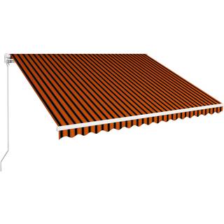 foldemarkise manuel betjening 450 x 300 cm orange og brun