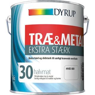 Dyrup træ og metal ekstra stærk halvmat hvid 2,25l