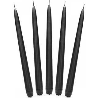 10 stk Elegante Mat Sort Antiklys (24 cm) – Skab Magi og Hygge til Din Fest