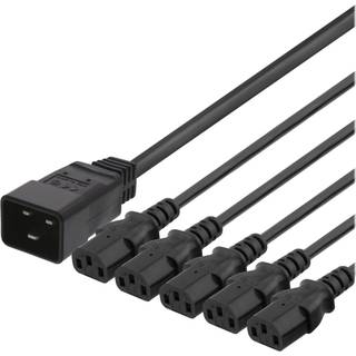 Standard IEC C20 til C13 Strøm Y-Splitter kabel - 1 m