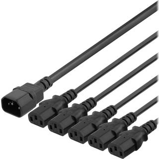 Standard IEC C14 til C13 Strøm Y-Splitter kabel - 1 m