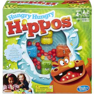 Hungry Hungry Hippos -spil til b?rnehaver | ?jeblikkelig marmor relancering let ops?tning & opbevaring | Alder 4 og op | 2 til 4 spillere | B?rne