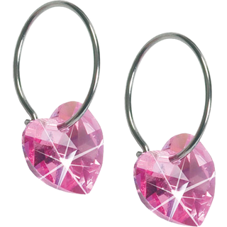 Blomdahl Natural Titanium Heart Sleeper 14mm Rose