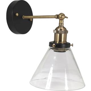 PR Home Lambda væglampe, messing/klar, Ø 18 cm, glas