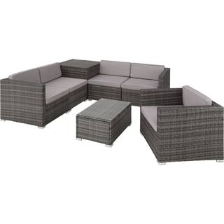 Polyrattan Loungesæt Pisa - lysegrå