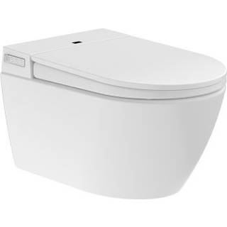 Væghængt duschtoilet inkl. soft-close toiletsæde, uden skyllekant