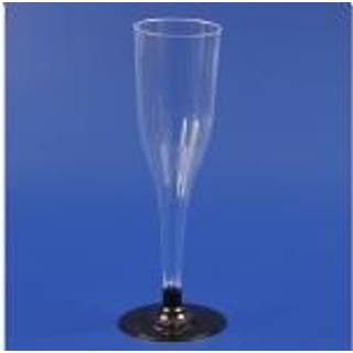 Champagneglas plast 13cl på sort fod