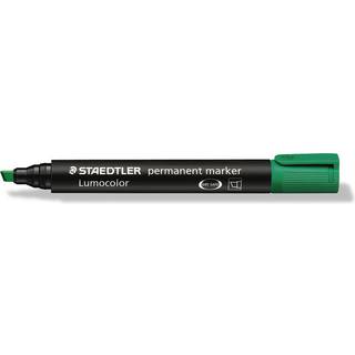 Marker Lumocolor Perm skrå 2-5mm grøn, Staedtler 350-5,10stk