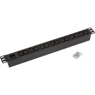 19"Schrank, zbh. Steckdosenleiste, 14xDosen(C13)->Stecker(C14), ohne Zuleitung,