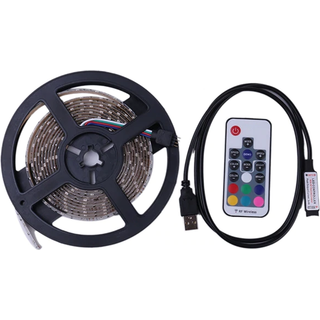 RGB LED loop USB med fjernbetjening - 5 meter vandtæt