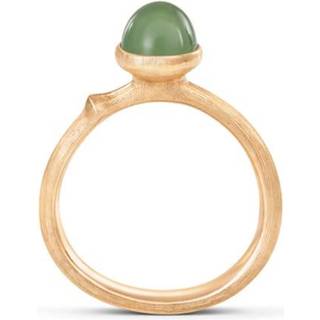 OLE LYNGGAARD COPENHAGEN Lotus 0 Tiny 18 kt. guld ring med grøn serpentin