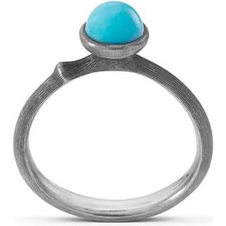 OLE LYNGGAARD COPENHAGEN Lotus 0 Tiny oxideret sølv ring med turkis
