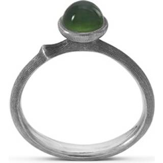 OLE LYNGGAARD COPENHAGEN Lotus 0 Tiny oxideret sølv ring med serpentin - Str. 53