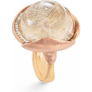 OLE LYNGGAARD COPENHAGEN Lotus 4 18 kt. guld ring med rutilkvarts og brillanter