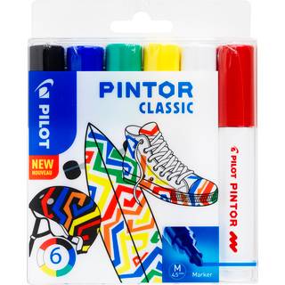 Pilot Marker Pintor Medium Classic 1,4 DIY-pen, 6 stk, Ass. farver