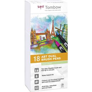 Tombow ABT Dual Brush 18P-5 Pastel, 18 stk, tusch med dobbeltspids