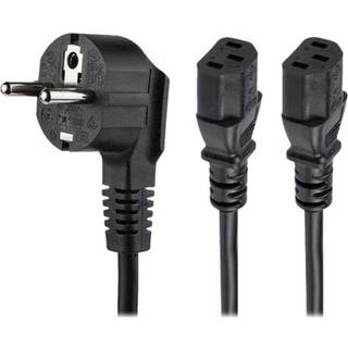 StarTech.com C13 Power Cord - Schuko to 2x C13 - Y Splitter Power Cable - power cable - 2 m