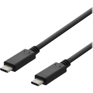 DELTACO USB 2.0-kabel USB-C til USB-C 1 m. Sort