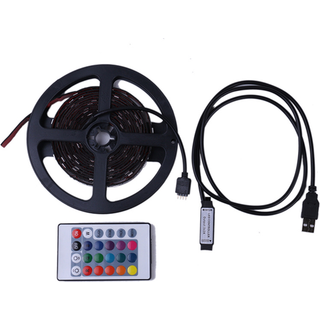 LED-strip, 2 meter, RGB med fjernbetjening, USB