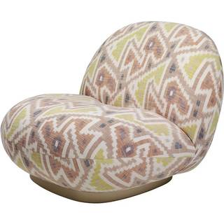 Gubi Pacha Lounge Chair/ Gold Base - Lænestole Bouclé Natural - 10062201