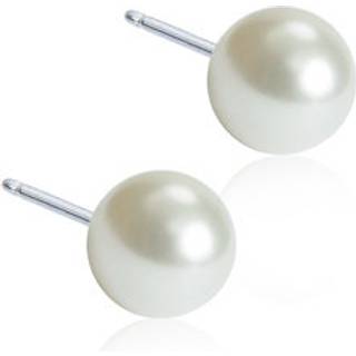 Blomdahl - Titanium øreringe med hvid perle Ø4-8 mm