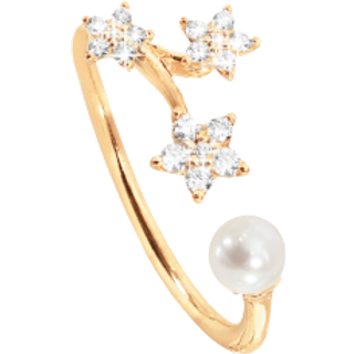 OLE LYNGGAARD COPENHAGEN Shooting Stars 18 kt guld ring med perle og 18 brillanter