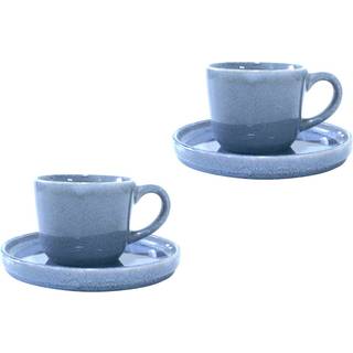 Aida Søholm Sonja 2019 Cup & Saucer 2 Pcs Blue - Kaffekopper Stentøj Blå - 16280