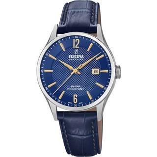 Festina Swiss Made herreur i stål med blå urskive