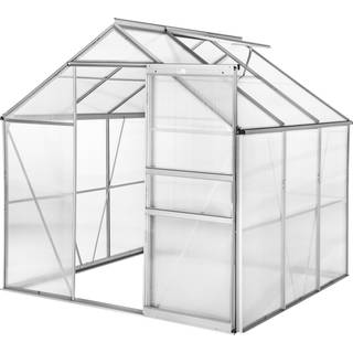 Drivhus af aluminium, UV-bestandigt, 185x190x195cm - gennemsigtig