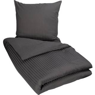 Sengetøj i 100% Bomuldssatin - King Size sengesæt 240x220 cm - Mørkegråt ensfarvet sengelinned - Borg Living
