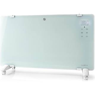 Nedis - SmartLife Elradiator | Wi-Fi | Velegnet til badeværelse | Glas panel | 2000 W | 2 Varmeindstillinger | LED | 15 - 35 °C | Justerbar termostat | Hvid - WIFIHTPL20FWT