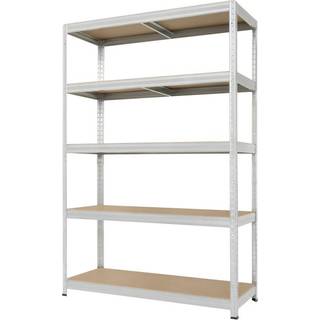 Stålreol galv. m/5 hylder - 120 x 180 x 45 cm