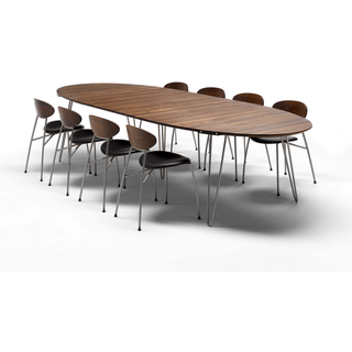 Naver Collection - GM 6642 Utdragbart bord, 200 x 100 cm, Oljad ek, Skiva utan Corian-topp, Skiva utan iläggsskiva, Ben i rostfritt stål - Spiseborde - Nissen & Gehl - Træ farvet - Metal/Træ