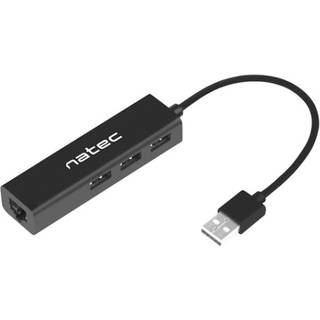 Natec USB Hub 2.0 Dragonfly 3-ports + RJ45