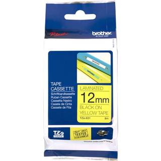 Brother TZE tape 12mm sort/gul