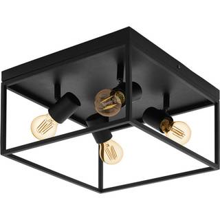 EGLO Loftslampe Silentina, dæmpbar, Sort, Stue/spisestue, Metal