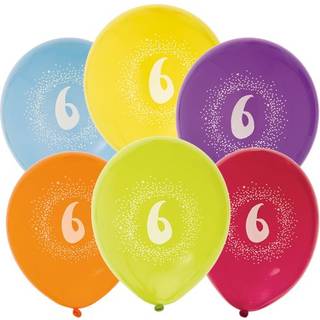 Joker, Balloner, 6th Birthday, 6 stk, flere farver [Levering: 1-2 dage]