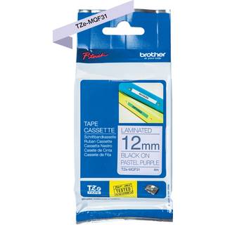 Brother Tape 12mm Tze-mqf31 Sort/pastellilla