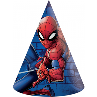 Spiderman partyhatte, 6 stk.