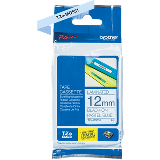 Brother TZEMQ531 / TZe-MQ531 Black on Pastel Blue Ribbon (12mm x 4m)