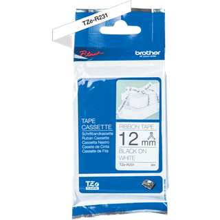 Brother TZe R231 - Black On White - Roll (1.2 cm x 4 m)