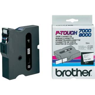 Brother Prægetape tx241 hvid/sort 18MM