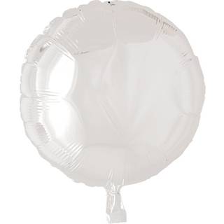 Folie ballon, runde, hvide, 46 cm