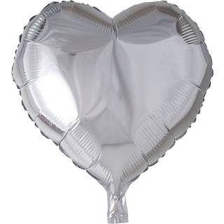 Sølv folieballon 46 cm. - Hjerte