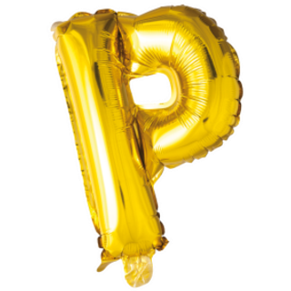Folie balloner med bogstaver i guld 41 cm (P)