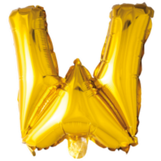 Folie balloner med bogstaver i guld 41 cm (W)