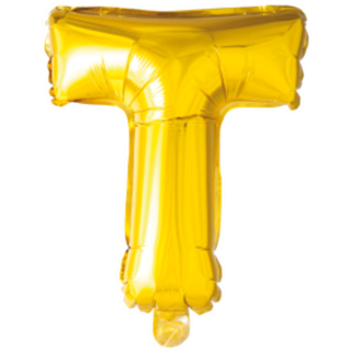 Folie balloner med bogstaver i guld 41 cm (T)
